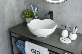 Раковина Gid N9078 51162 накладная белая 38.5x38.5x17